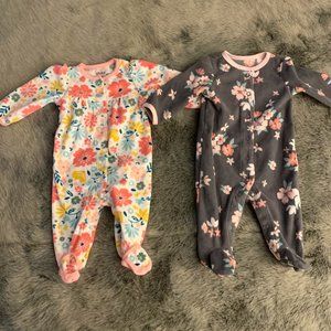 Floral Fleece Footie Set/2